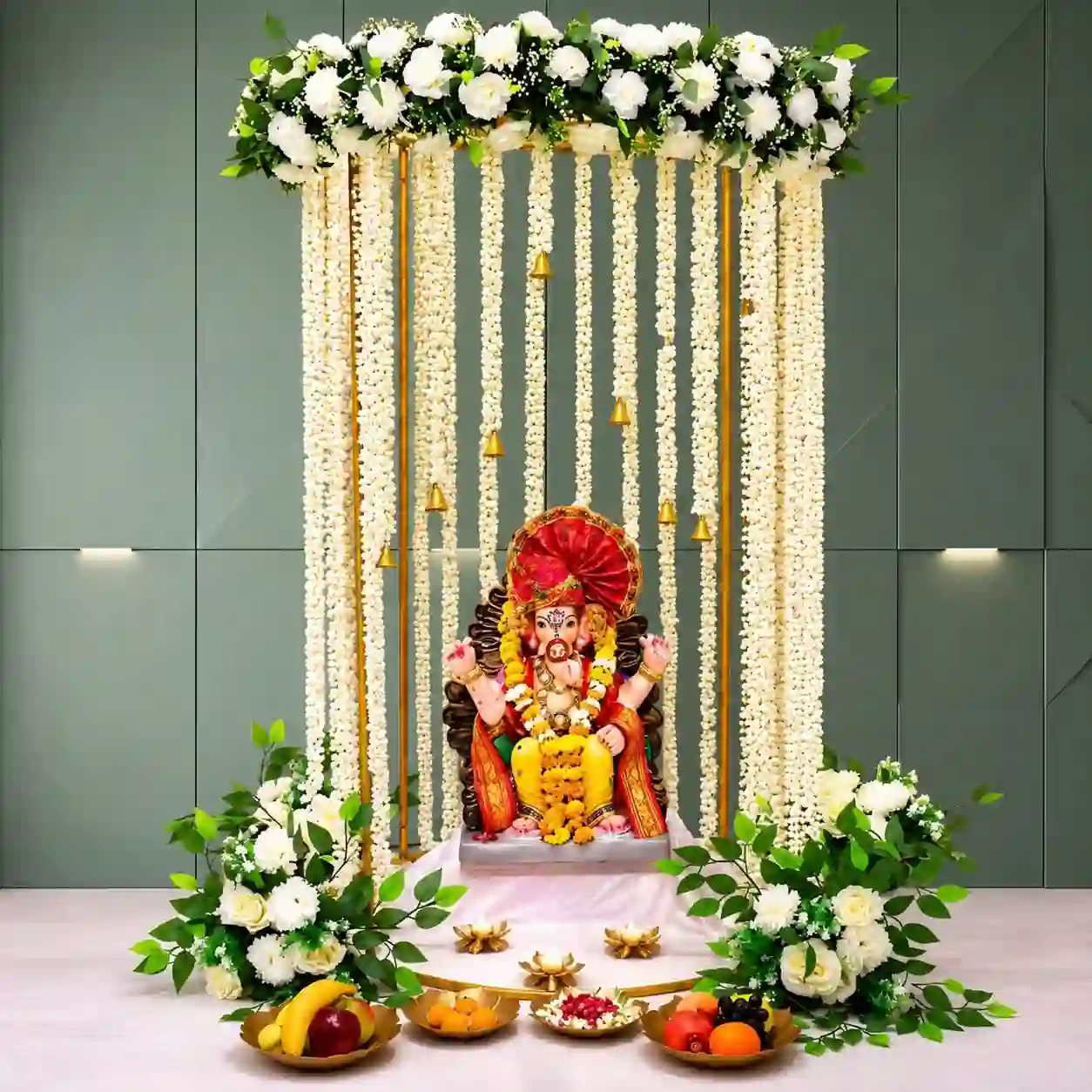 Ganesh Jasmine Floral Decoration